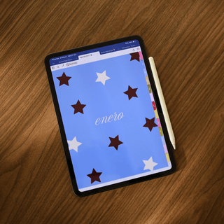 Separador de enero de la Agenda 2027 en iPad con Apple Pencil