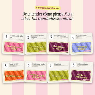 Los 8 módulos del workshop de Meta Ads